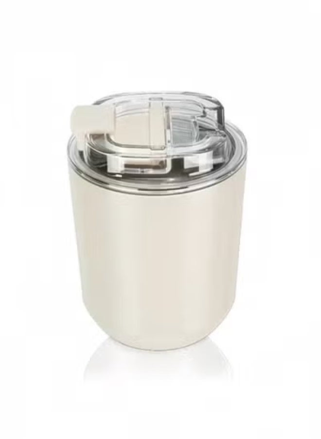 fantasize 280ml Stainless Insulated Tumblers with Lid, Vacuum Insulated Travel Mug Water Coffee Cup, White Leak Proof Reusable Double Walled Coffee Tumbler for Iced and Hot Drinks - Image 1